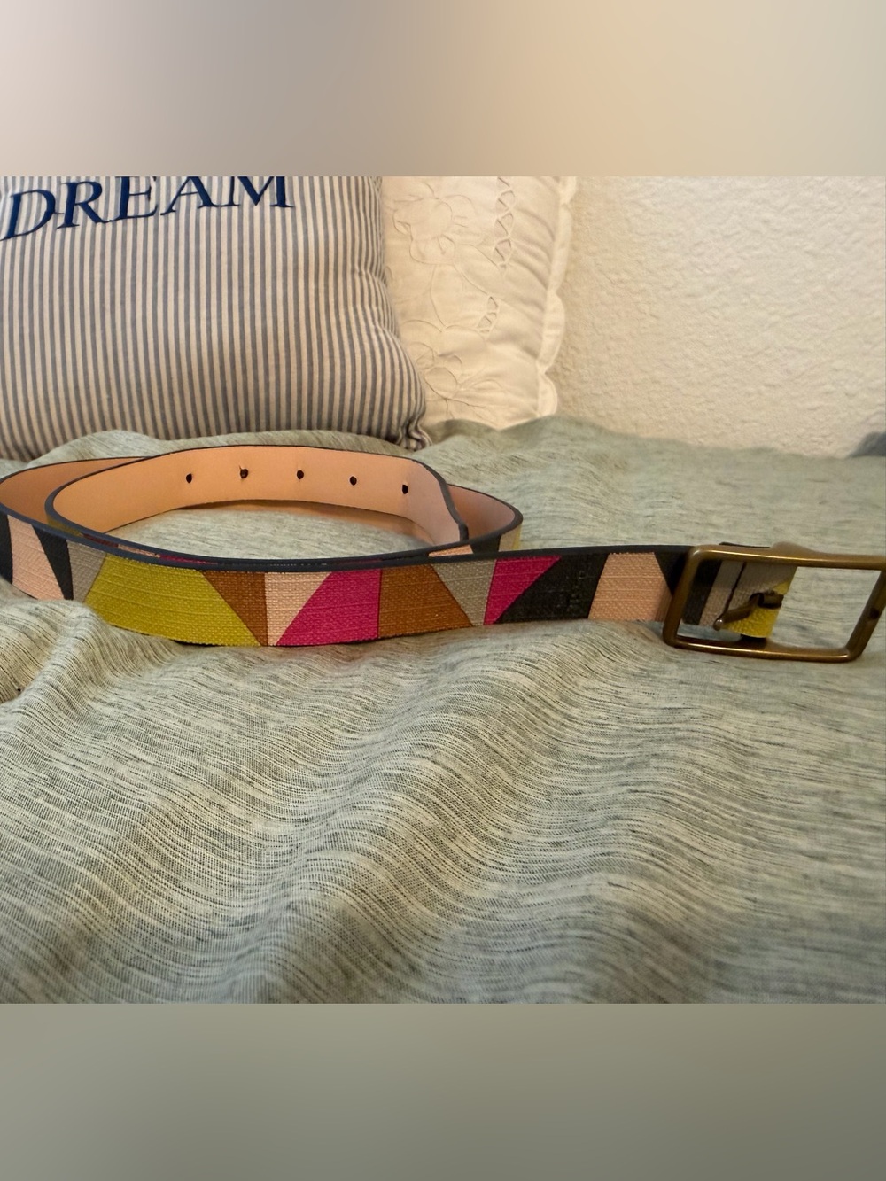 Fossil Multicolor Geometric Leather Belt - Medium